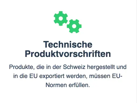 Produkte, die in der Schweiz hergestellt und in die EU exportiert werden, m&uuml;ssen EU-Normen erf&uuml;llen.